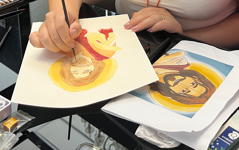 aquarela pronta - Como corrigir a ondulação do papel após a aquarela pronta?